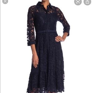 Nanette Lepore lace navy dress 8